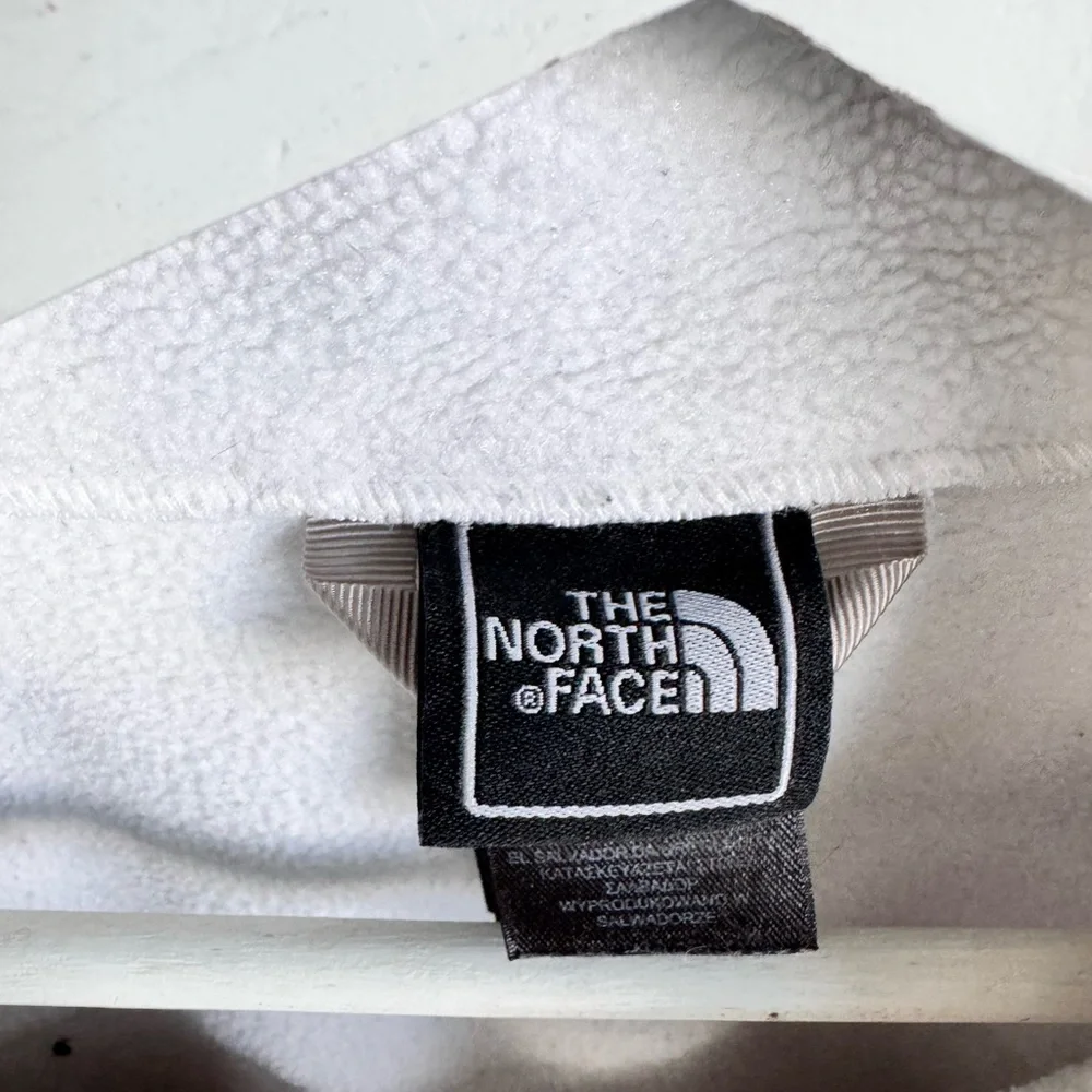 The North Face Denali Full Zip Childrens White and Gray Fleece Jacket Size XL
